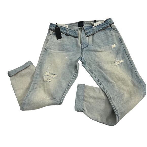 NEW ! RTA CHAPLIN WASHED TORN ZIP AROUND JEAN SIZE-27 - Picture 7 of 15